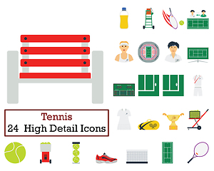 Image showing Set of 24 Tennis Icons