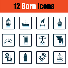 Image showing Set of born icons