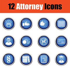 Image showing Set of attorney icons.  