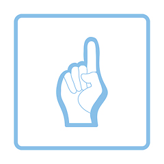 Image showing Fan foam hand with number one gesture icon