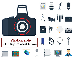 Image showing Set of 24 Photography Icons