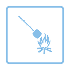 Image showing Camping fire with roasting marshmallow icon