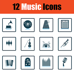 Image showing Set of musical icons.