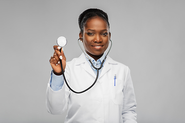 Image showing african american female doctor with stethoscope
