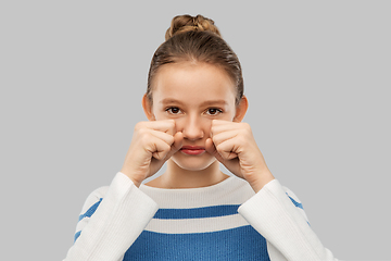 Image showing crying teenage girl in pullover