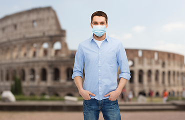 Image showing man wearing protective medical mask in italy