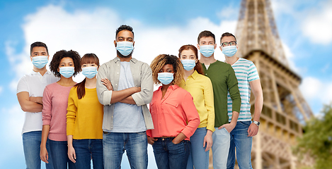 Image showing people wearing protective medical masks in france