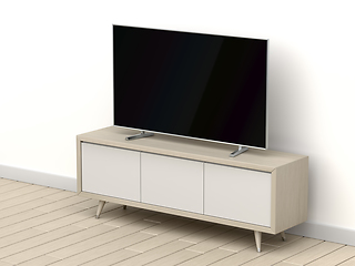Image showing Big tv on modern tv stand