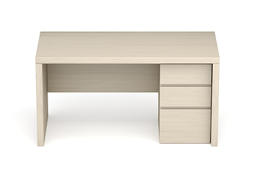 Image showing Front view of wooden desk