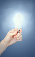 Image showing Light bulb in woman hand, concept idea