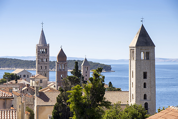 Image showing Famous Beautiful Rab town on Rab island in Croatia