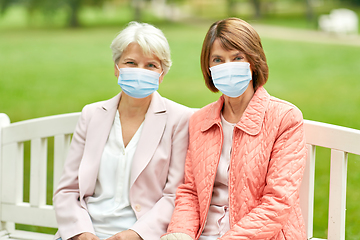 Image showing senior women in medical masks at park