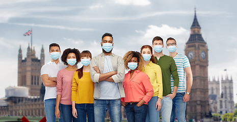 Image showing people wearing protective medical mask in england