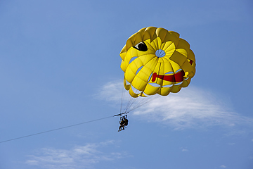 Image showing Para sailing off the coast in Adriatic sea, Croatia