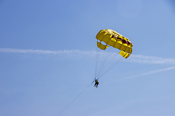 Image showing Para sailing off the coast in Adriatic sea, Croatia