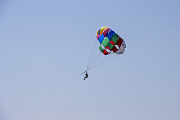 Image showing Para sailing off the coast in Adriatic sea, Croatia