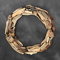 Image showing Natural Round Shaped Driftwood Wreath