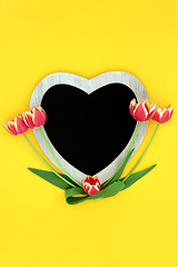 Image showing Abstract Heart Shaped Spring Tulip Flower Composition