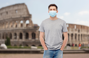 Image showing man wearing protective medical mask in italy