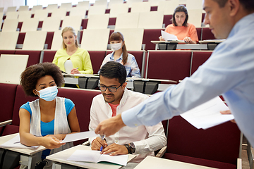 Image showing teacher and students in masks at lecture hall