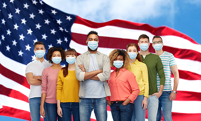 Image showing people in medical masks for protection from virus