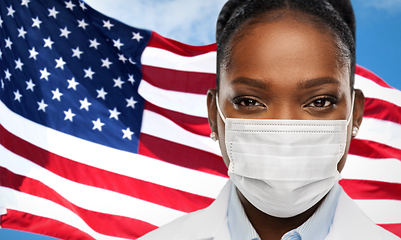 Image showing african american doctor in medical mask