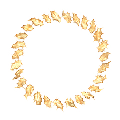 Image showing Gold Holly Leaf Christmas Wreath 