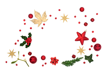 Image showing Abstract Christmas Background Border Composition