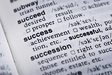 Image showing definition of success