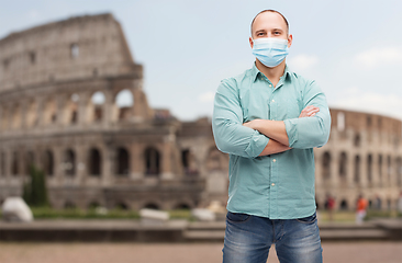 Image showing man wearing protective medical mask in italy