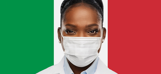 Image showing african american doctor in medical mask