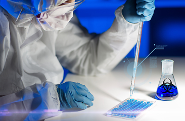 Image showing close up of scientist making test in lab