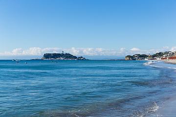 Image showing Enoshima Beach in Kamakura City of Japan