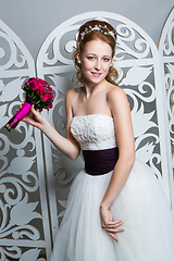 Image showing beautiful girl in wedding gown