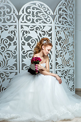 Image showing beautiful girl in wedding gown