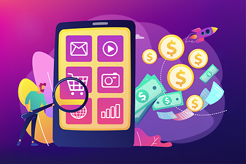 Image showing App monetization concept vector illustration.