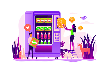 Image showing Vending machine service concept vector illustration.