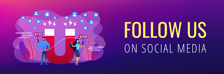 Image showing Attracting followers concept banner header.