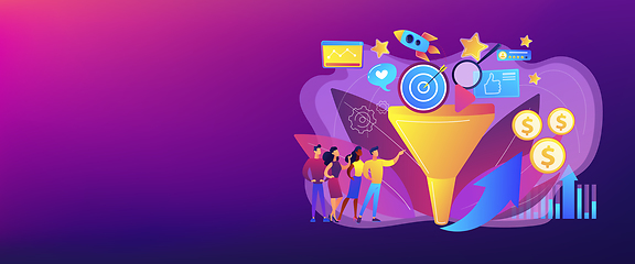 Image showing Marketing funnel concept banner header.