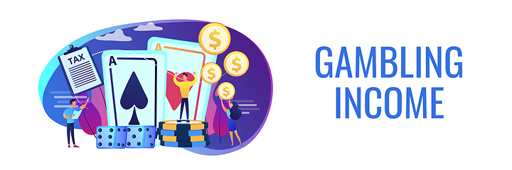 Image showing Gambling income concept banner header.