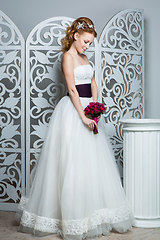 Image showing beautiful girl in wedding gown
