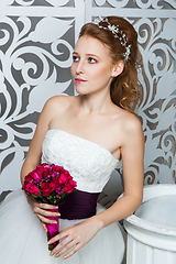 Image showing beautiful girl in wedding gown