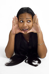 Image showing young asian woman framed face