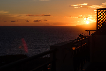 Image showing view on sunset from balcony