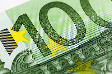 Image showing One hundred euros, green color
