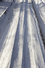 Image showing Track in the snow, winter