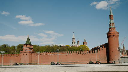 Image showing Moscow Russian Federation. The Moscow Kremlin in moving along the wall.