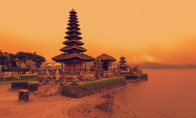 Image showing famous mystical Pura Ulun Danu water temple, bali