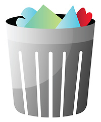 Image showing Trashbin with trash inside vector illustration on a white backgr