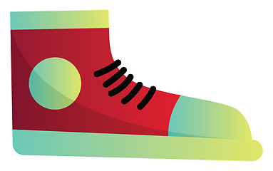 Image showing Red converse sneaker vector illustration on a white background